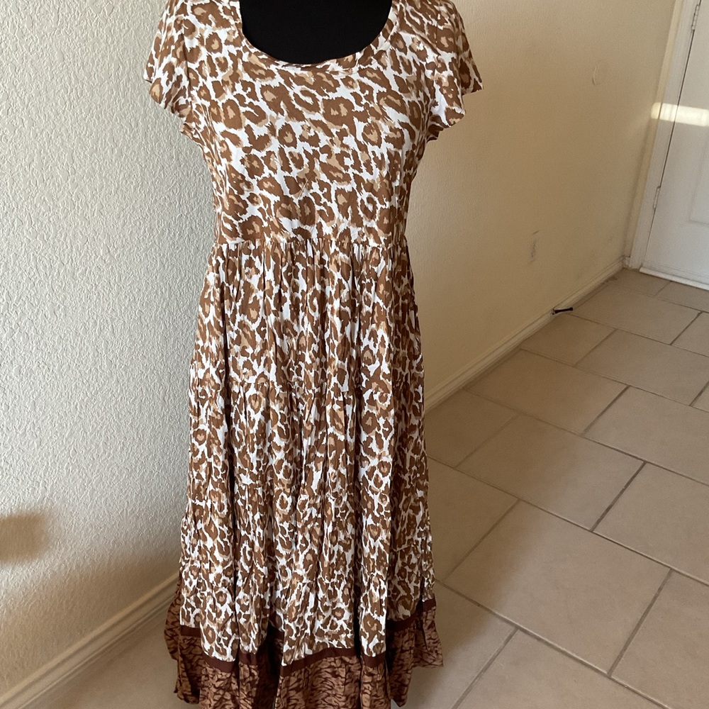 Soft Surroundings Animal Print High Low Dress